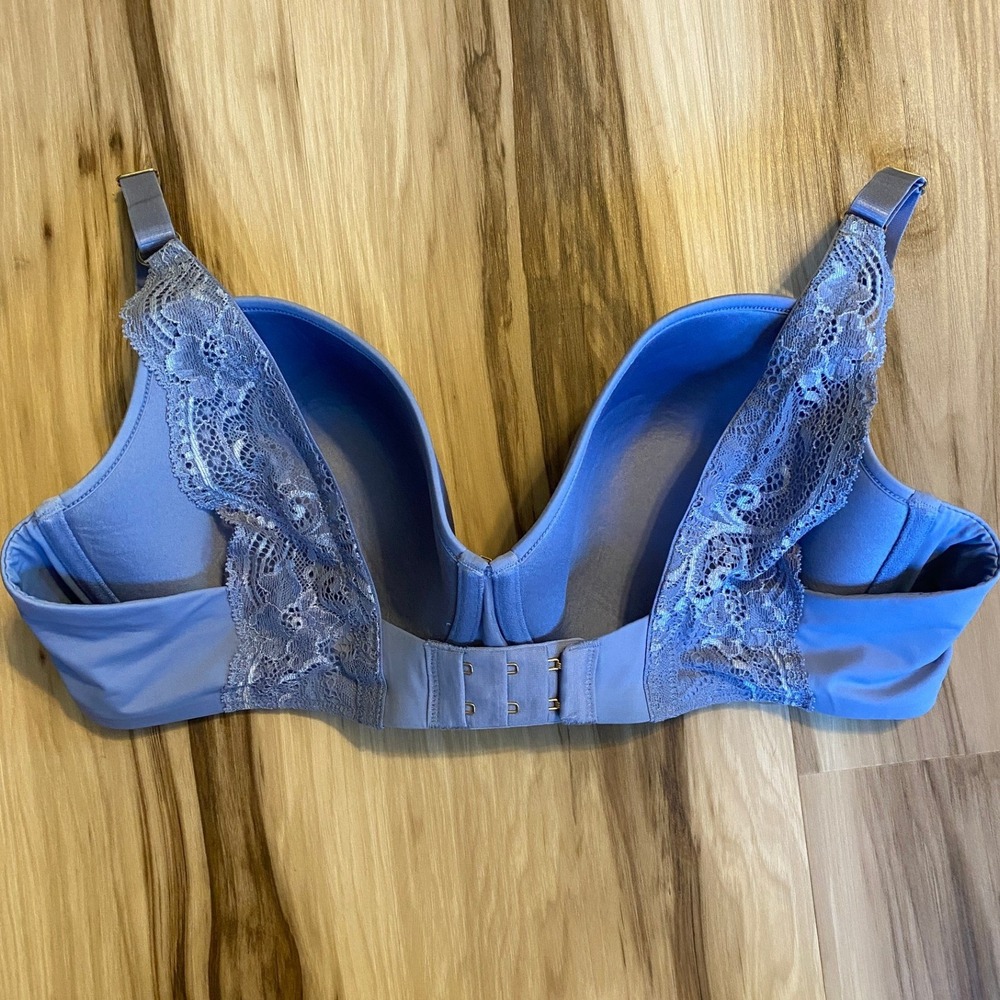 ThirdLove 24/7 Lace Detail T-Shirt Bra Periwinkle Blue 38D Underwire Memory Foam - Picture 2 of 5